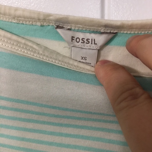 Fossil Blue Stripe Boat Neck Shirt - Picture 2 of 3